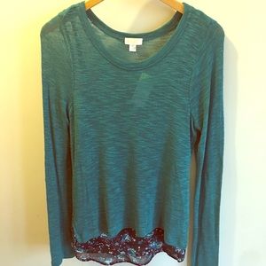 NWT Teal Two Layer Blouse Size L